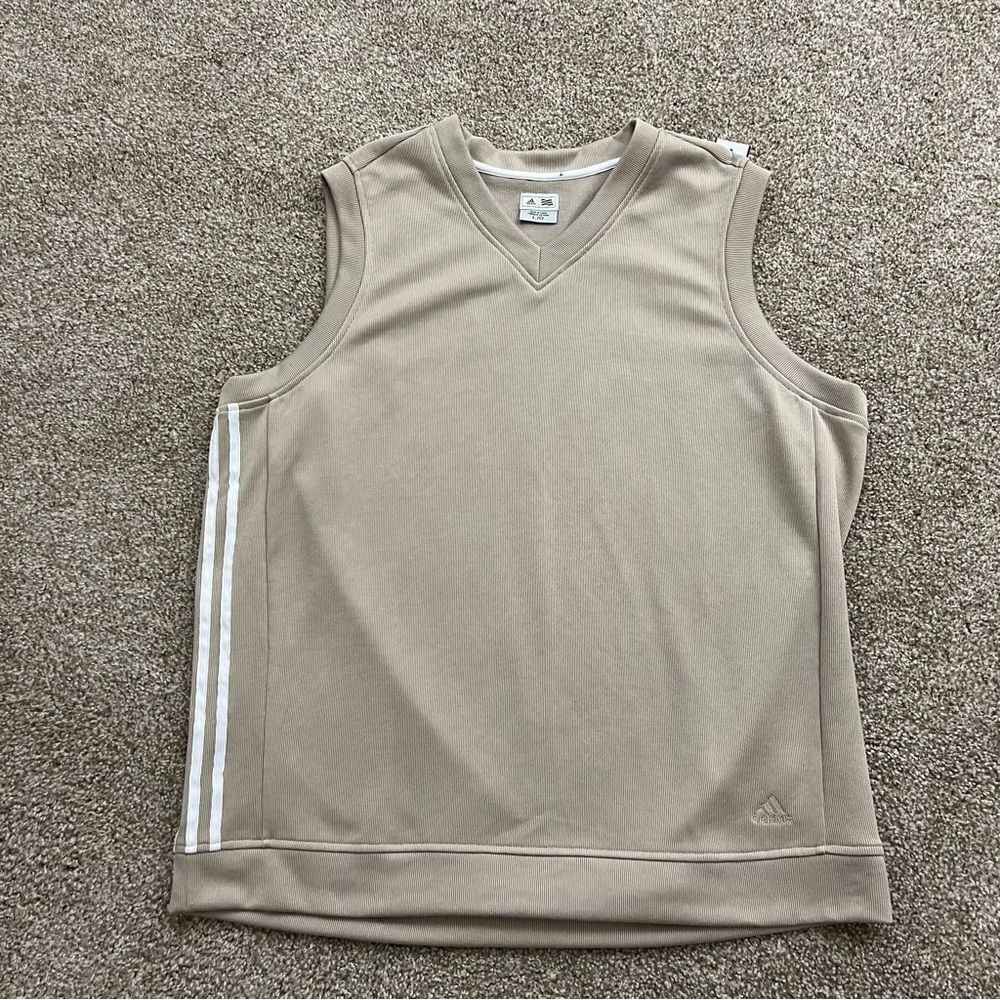Vintage Adidas Three Stripe Golf Sweater Vest Men's L